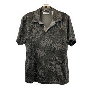 Cubavera Men’s Short Sleeve Polo Top Gray Print Size Small